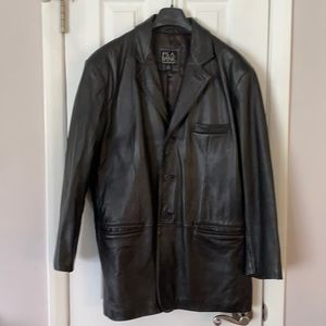 Jos A Bank Leather Coat - L